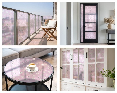 Samolepicí protisluneční fólie na okna Květinový vzor