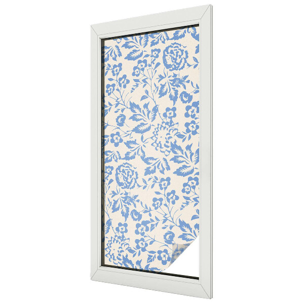 Dekorativní mléčná fólie na sklo Květiny listy