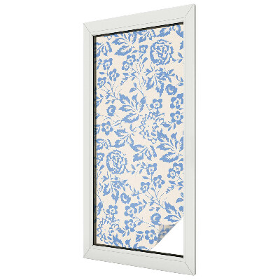 Dekorativní mléčná fólie na sklo Květiny listy