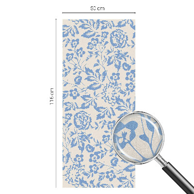 Dekorativní mléčná fólie na sklo Květiny listy