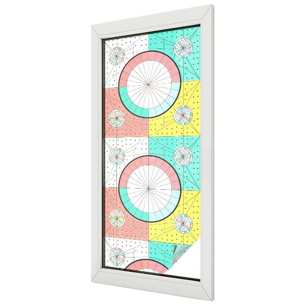 Samolepicí fólie na okna vitráž Geometrické kruhy