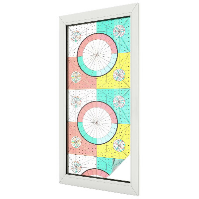 Samolepicí fólie na okna vitráž Geometrické kruhy