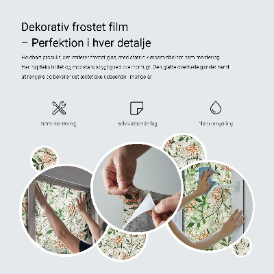 Dekorativní mléčná fólie na sklo Květinové ornamenty