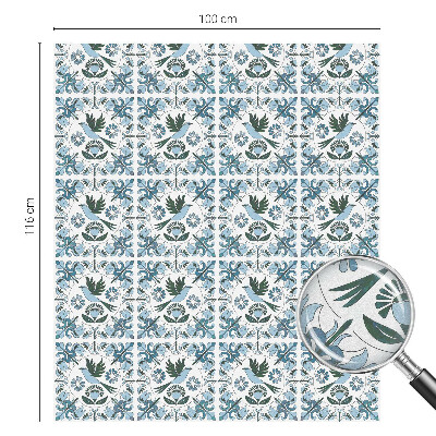 Dekorativní mléčná fólie na sklo Modré květy