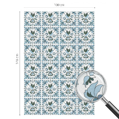 Dekorativní mléčná fólie na sklo Modré květy