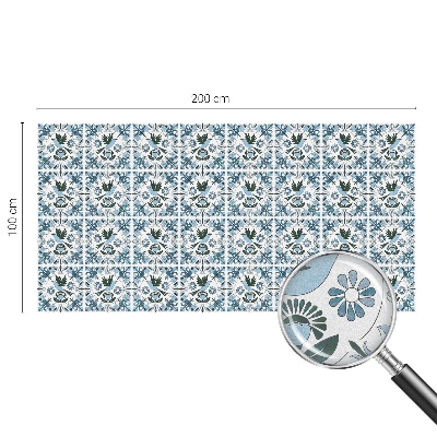 Dekorativní mléčná fólie na sklo Modré květy