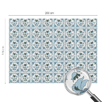 Dekorativní mléčná fólie na sklo Modré květy