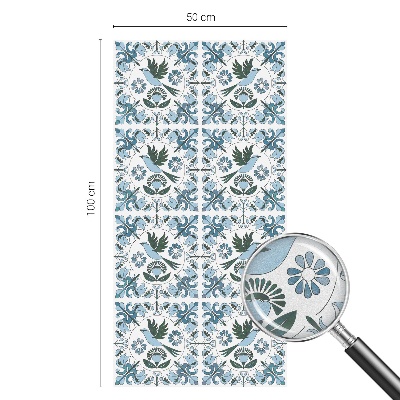 Dekorativní mléčná fólie na sklo Modré květy