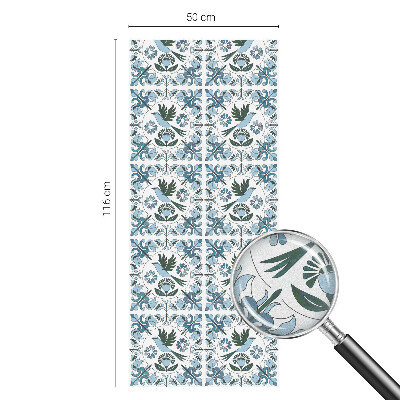 Dekorativní mléčná fólie na sklo Modré květy