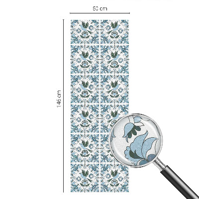 Dekorativní mléčná fólie na sklo Modré květy