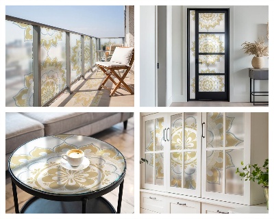 Samolepicí protisluneční fólie na okna Květinová mandala