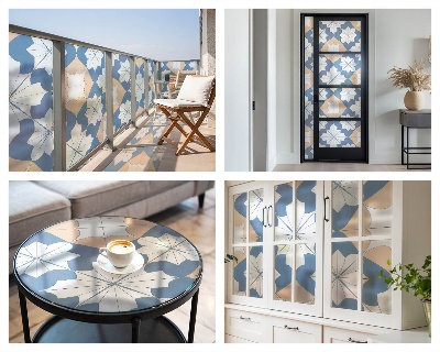Samolepicí protisluneční fólie na okna Symetrické vzory