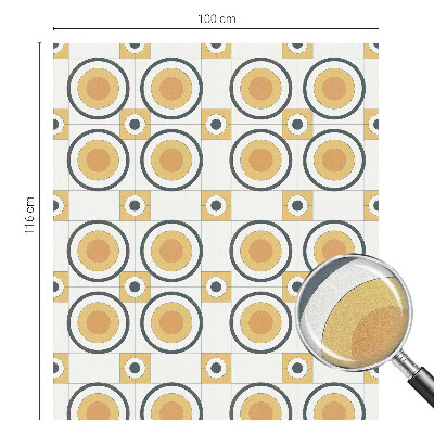 Dekorativní mléčná fólie na sklo Retro kruhy