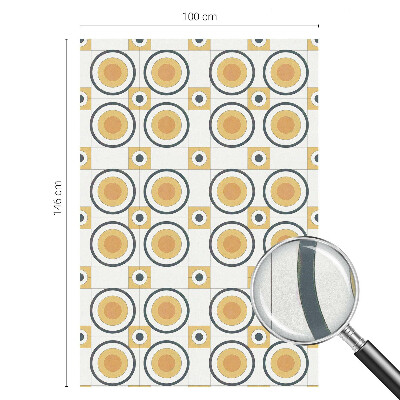 Dekorativní mléčná fólie na sklo Retro kruhy