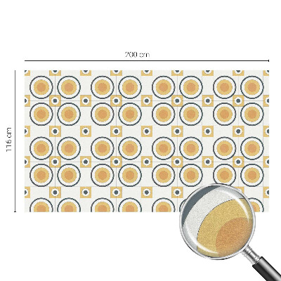 Dekorativní mléčná fólie na sklo Retro kruhy