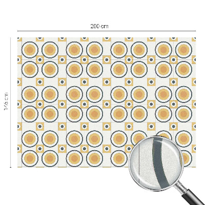 Dekorativní mléčná fólie na sklo Retro kruhy