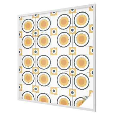 Dekorativní mléčná fólie na sklo Retro kruhy