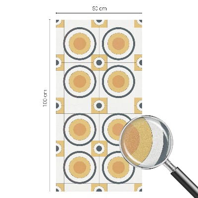 Dekorativní mléčná fólie na sklo Retro kruhy