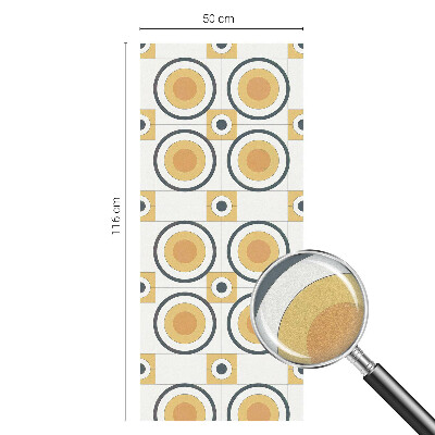 Dekorativní mléčná fólie na sklo Retro kruhy