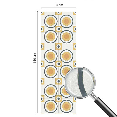 Dekorativní mléčná fólie na sklo Retro kruhy