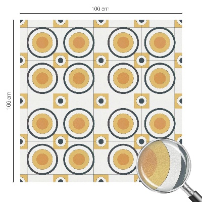 Dekorativní mléčná fólie na sklo Retro kruhy