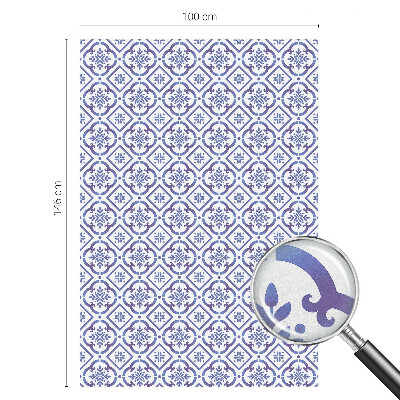 Samolepicí fólie na okna vitráž Modré dlaždice