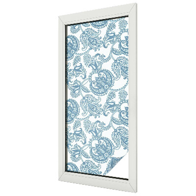 Samolepicí fólie na okna vitráž Modré ozdoby