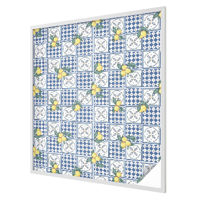 Dekorativní mléčná fólie na sklo Citronový vzor