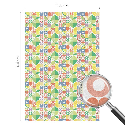 Samolepicí fólie na okna vitráž Barevné ovoce