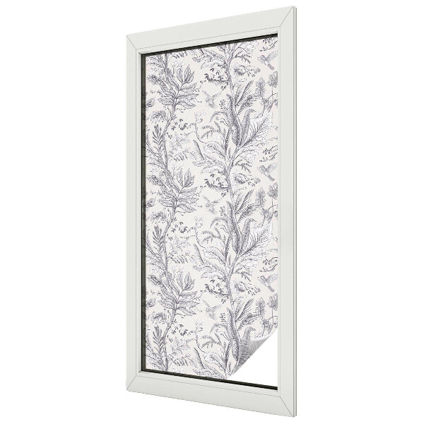 Samolepicí fólie na okna vitráž Listy a motýli