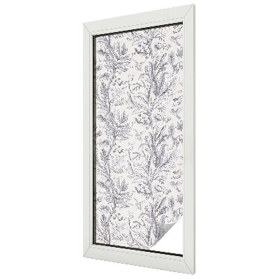 Samolepicí fólie na okna vitráž Listy a motýli