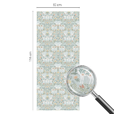 Dekorativní mléčná fólie na sklo Jelení květiny