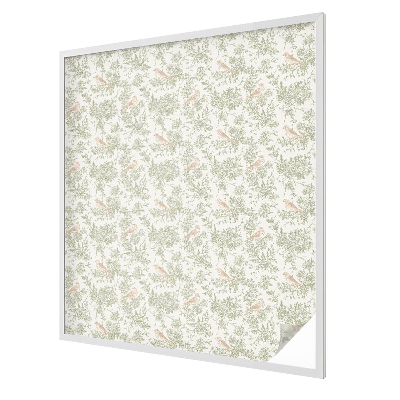 Samolepicí fólie na okna vitráž Ptáci rostliny