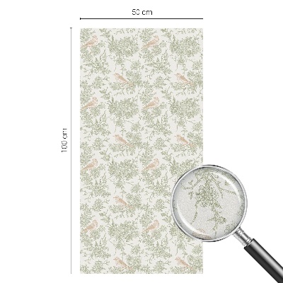 Samolepicí fólie na okna vitráž Ptáci rostliny