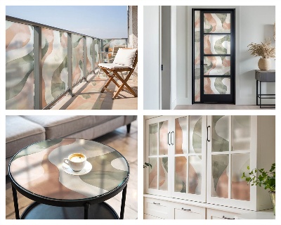 Samolepicí fólie na okna vitráž Barevné vlny