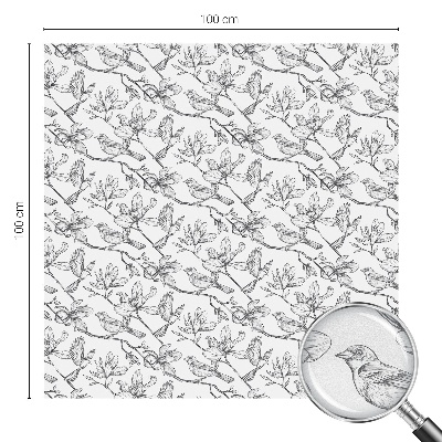 Zatmavovací fólie na okna Ptáci a květiny