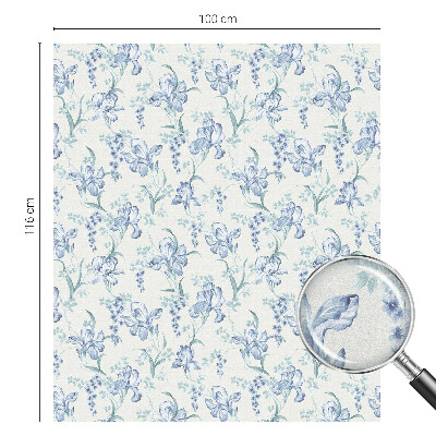 Samolepicí fólie na okna vitráž Modré květy