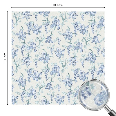 Samolepicí fólie na okna vitráž Modré květy