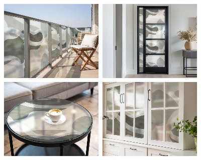 Dekorativní mléčná fólie na sklo Organický vzor