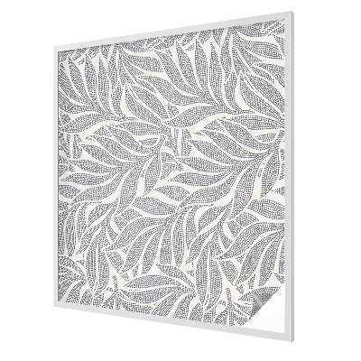 Dekorativní mléčná fólie na sklo Kapky listů