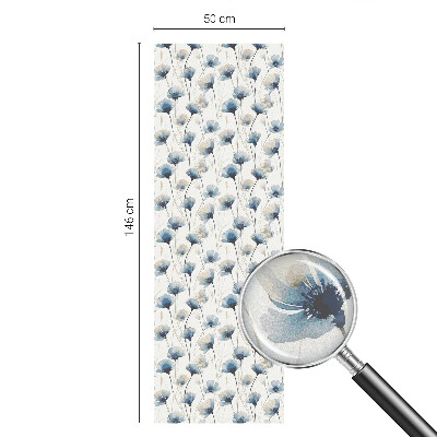 Samolepicí fólie na okna vitráž Modré květy