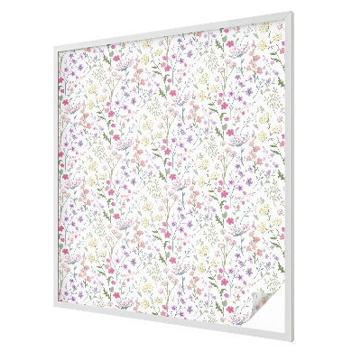 Dekorativní mléčná fólie na sklo Květnatá louka