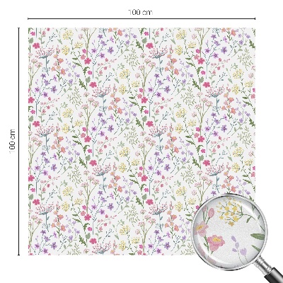 Dekorativní mléčná fólie na sklo Květnatá louka