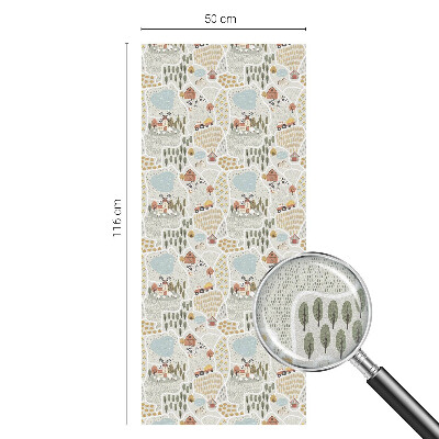 Samolepicí fólie na okna vitráž Idylická vesnice