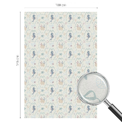 Dekorativní mléčná fólie na sklo Mořští koníci