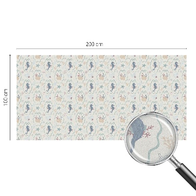 Dekorativní mléčná fólie na sklo Mořští koníci