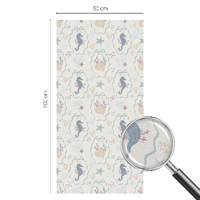 Dekorativní mléčná fólie na sklo Mořští koníci