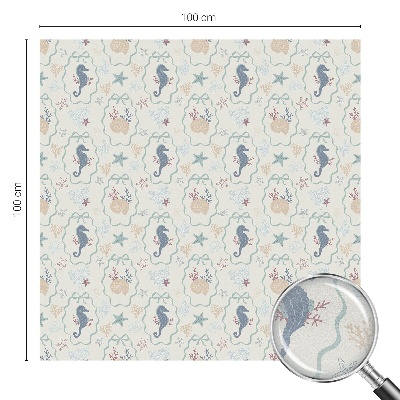 Dekorativní mléčná fólie na sklo Mořští koníci