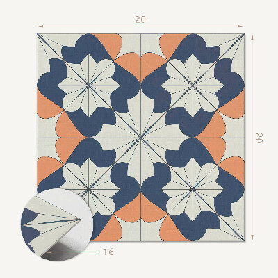 Samolepiace pvc obklady Stylový geometrický květinový vzor