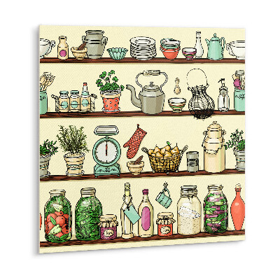 PVC obklady na stěnu Kreslené kuchyňské předměty